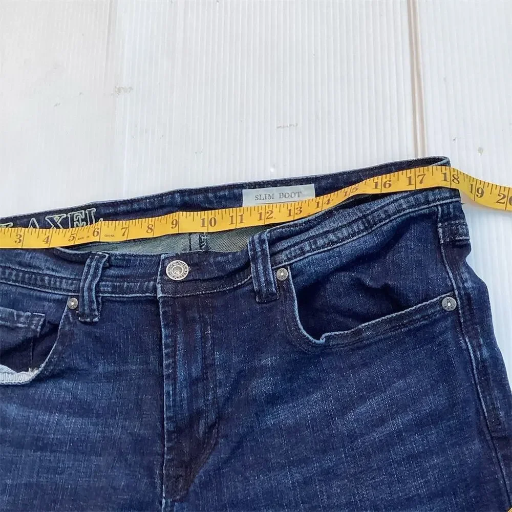 Vintage T.K. Axel Men's Straight Denim Jeans Blue‎ Size 34x32